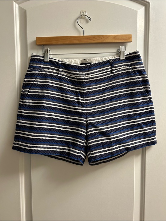 Lands' End Pants - Land’s End Women’s Blue and White Striped Chino Shorts